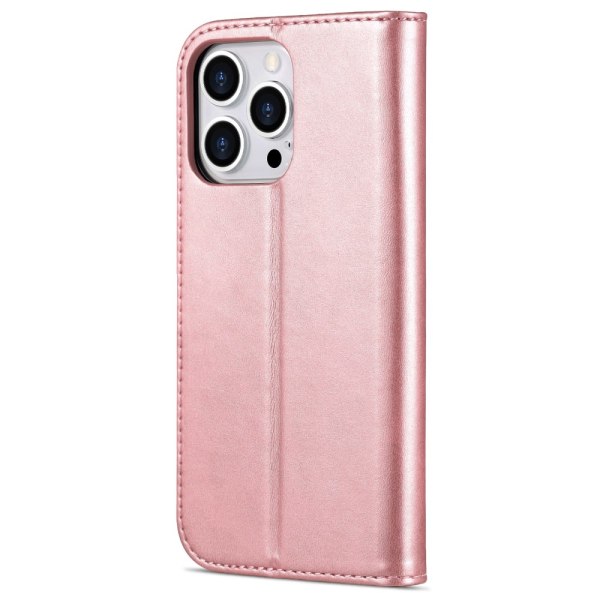 SKALO iPhone 15 Pro AZNS lompakkokotelo - Ruusukulta Pink gold