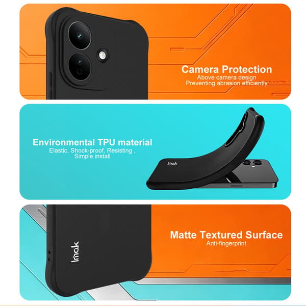 IMAK Matsort Extra strong TPU Cover til Xiaomi Redmi Note 17 Pro Black