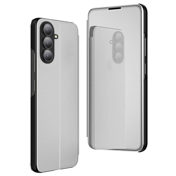 SKALO Clear View Plånboksfodral för Samsung Galaxy A27 5G - Silver Silver