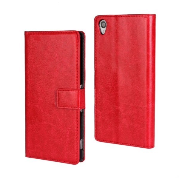 Plånboksfodral i PU-Läder till Sony Z3+ - fler färger Röd