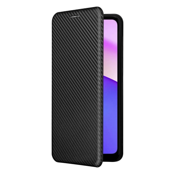 SKALO Moto E30 / E40 Carbon Fiber Plånboksfodral - Svart Black