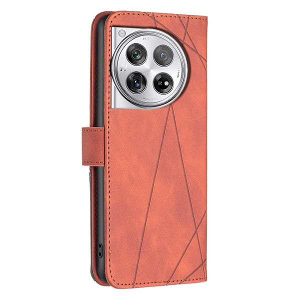 OnePlus 12 5G BINFEN COLOR Embossed Plånboksfodral - Brun Brun