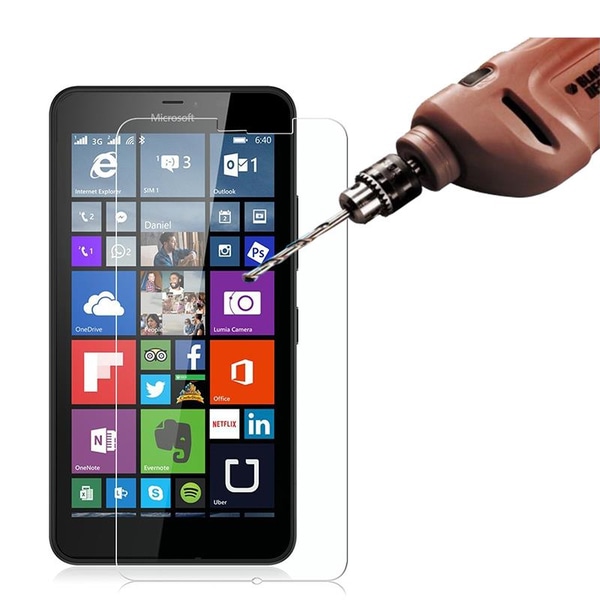2-PACK karkaistu lasi Microsoft Lumia 640:lle Transparent