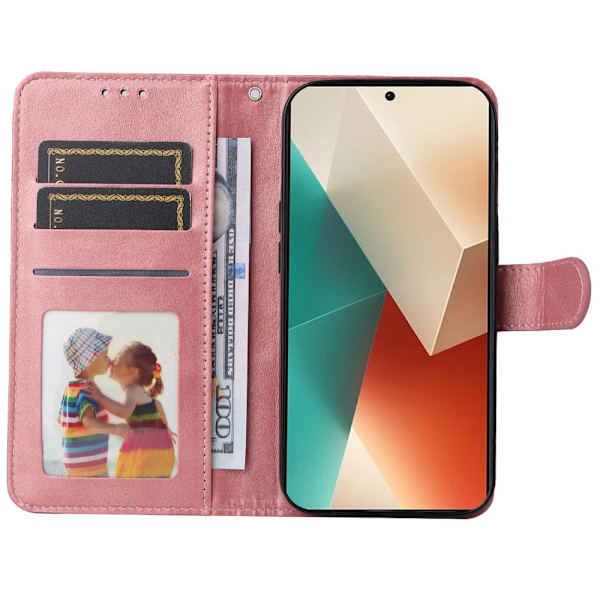 SKALO Xiaomi Redmi Note 13 5G PU-Läder Plånboksfodral - Fler färger Rosa