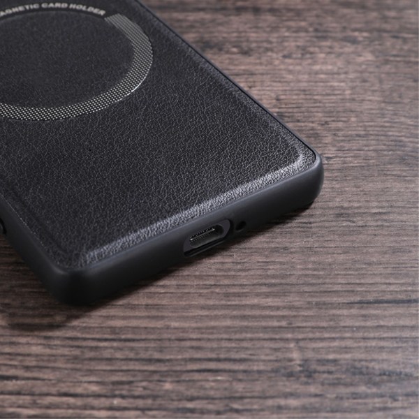 SKALO Sony Xperia 10 V PU læder hybrid magnetisk ring Cover - So Black