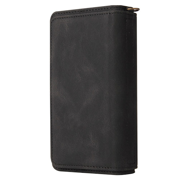 SKALO Xiaomi Redmi 10C Big Wallet 17-lokeroa Lompakkokotelo - Musta Black
