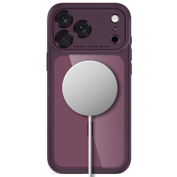 Tech-Protect MagPeak MagSafe CC Cover til iPhone 17 Pro Max - Dark Cherry Wine red