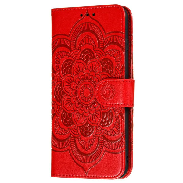 SKALO Samsung A22 4G Mandala Plånboksfodral - Röd Red