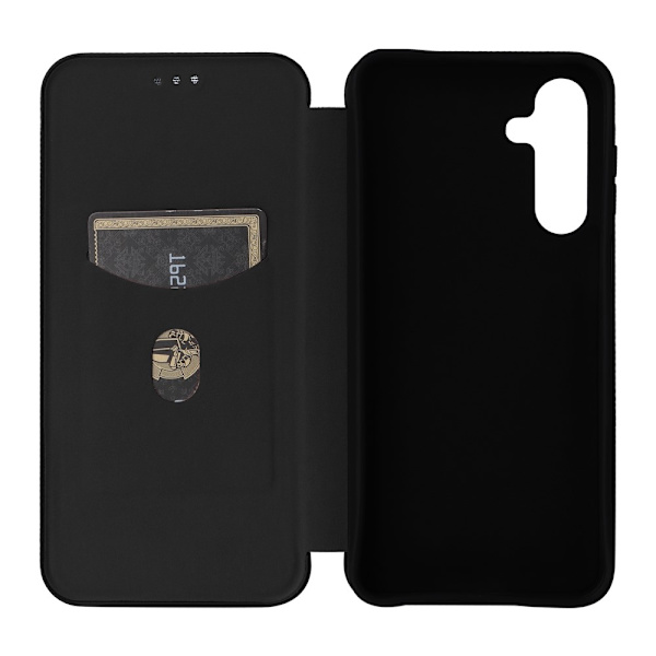 SKALO Samsung A16 Carbon Fiber Pungetui - Sort Black