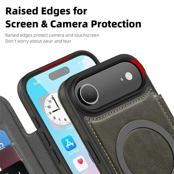 SKALO iPhone Air Slim Plånboksfodral - Grå grå