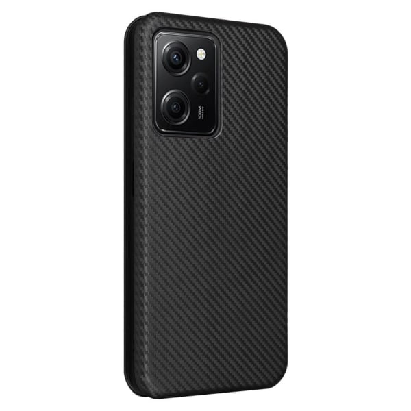 SKALO Xiaomi Redmi Note 12 Pro 5G Carbon Fiber Lompakkokotelo - Black