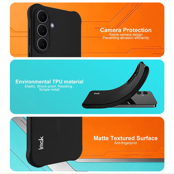 IMAK Drop Proof Matte TPU Cover til Samsung Galaxy S26 FE - Sort Black
