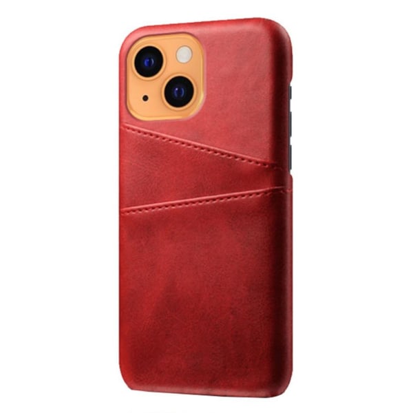 SKALO iPhone 13 Mini PU Læder Kortholder Cover - Rød Red