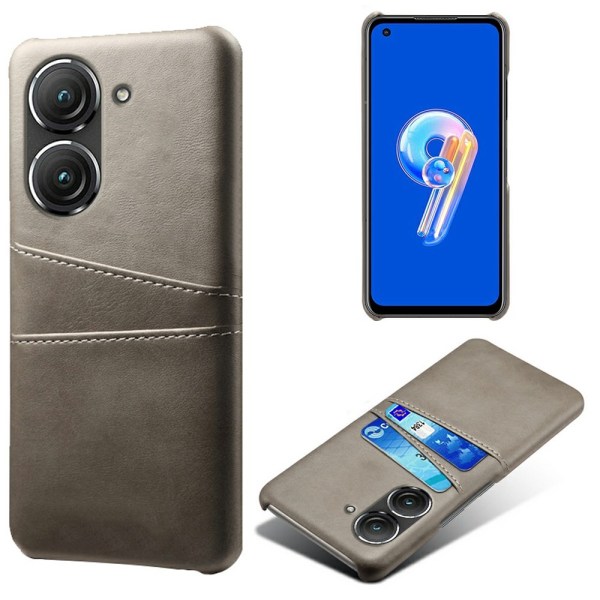 SKALO Asus Zenfone 9 5G PU-Läder Korthållare Skal - Grå grå