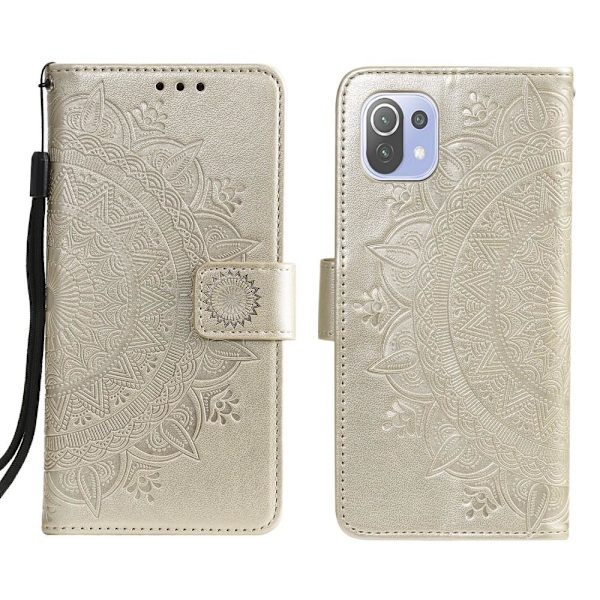 SKALO Xiaomi Mi 11 Lite Mandala Plånboksfodral - Guld Gold