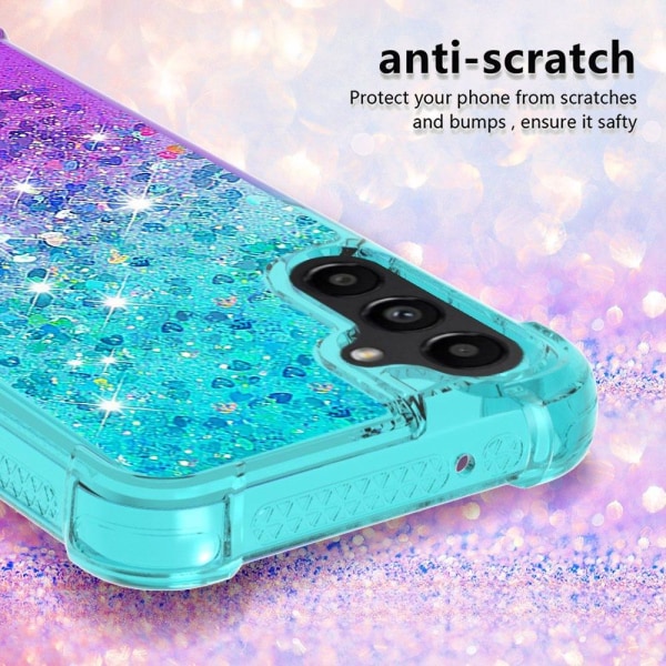 SKALO Samsung A14 5G Kvicksand Glitter Hjerter TPU Cover - Turki Multicolor