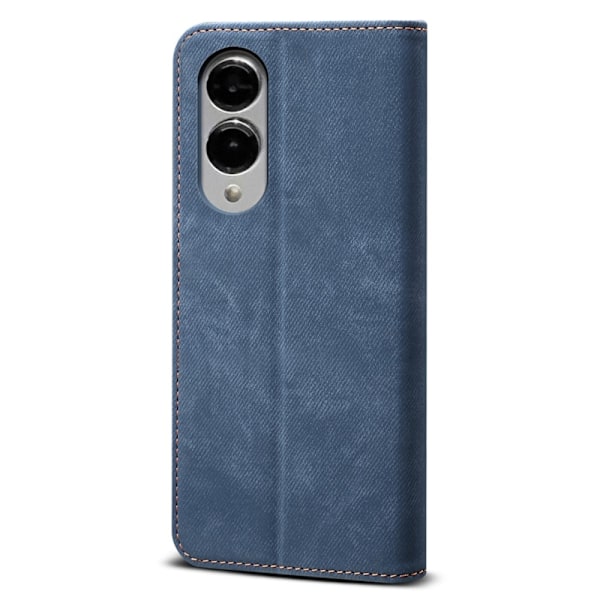 SKALO Samsung S25 Edge Jeans Flip Cover - Blå Blue