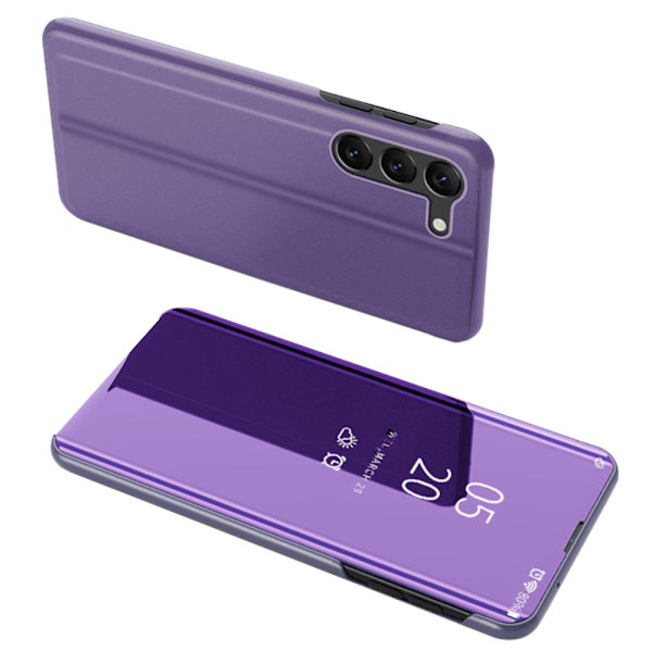 SKALO Samsung S23 Plus Clear View Flip Cover - Lilla-Blå Multicolor