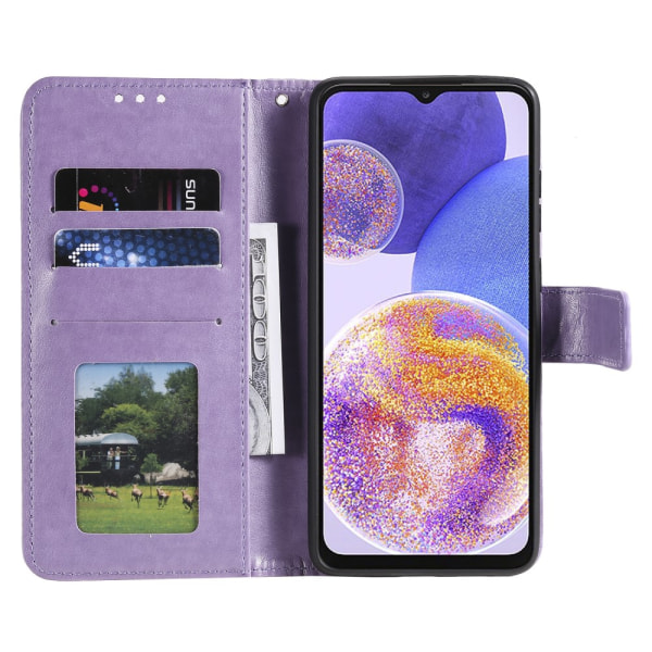 SKALO Samsung A23 5G Mandala Flip Cover - Lilla Purple