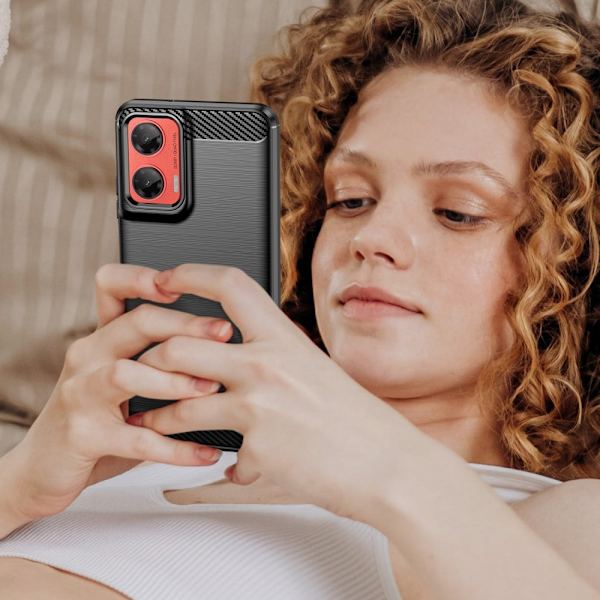 SKALO Motorola Moto G35 5G Armor Carbon Stöttåligt TPU-skal - Fler färger Svart