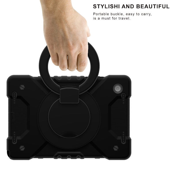 SKALO Samsung Tab A8 10.5 (2021/2022) Extra Shock Resistant Armor Rengas kuori olkahihnalla - Musta Black