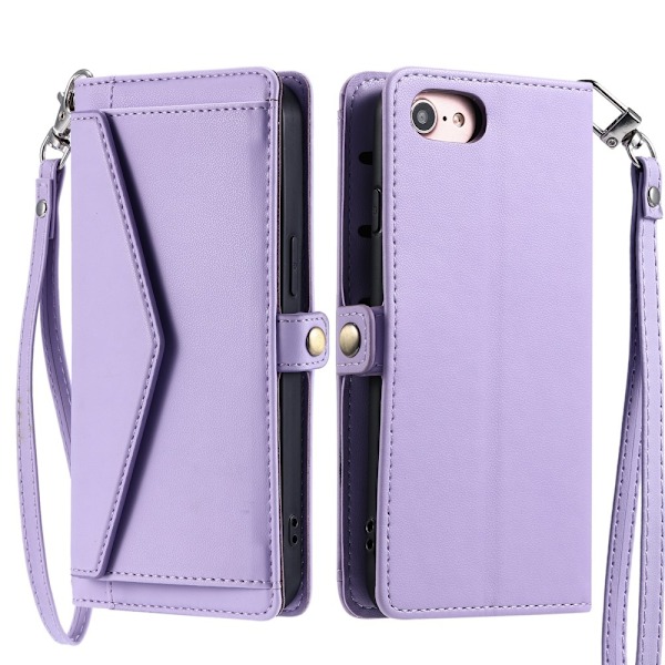 SKALO iPhone 16e PU-Læder Kuvert Flip Cover - Lilla Purple