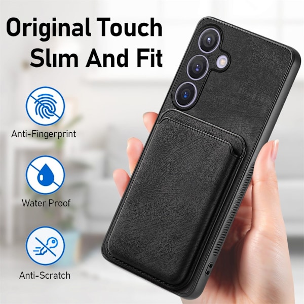 SKALO Samsung S24 PU-Läder Skal med avtagbar Magnet Plånbok - Svart Svart