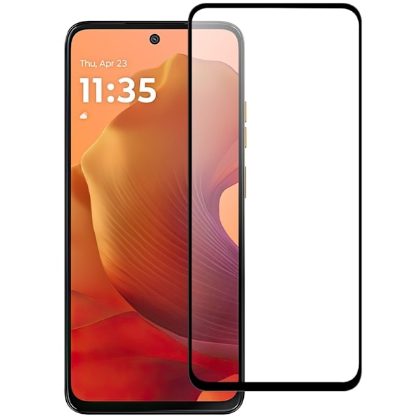 SKALO Motorola Moto G15 Power Heltäckande Skärmskydd Härdat Glas - Svart Svart