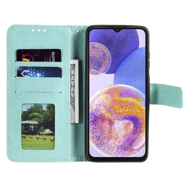 SKALO Samsung A23 5G Mandala lompakkokotelo - Turkoosi Turquoise