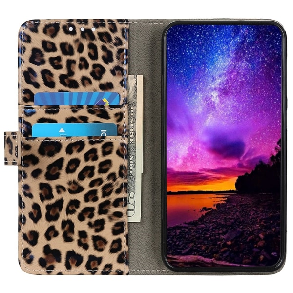 SKALO Motorola Edge 30 Ultra 5G Leopard mönstrad Plånboksfodral i PU Läder multifärg