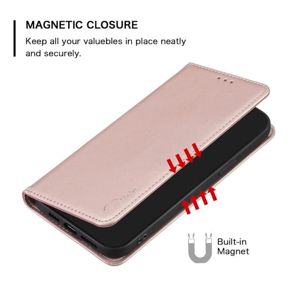 iPhone 15 Pro Max BINFEN COLOR Embossed Plånboksfodral - Roséguld Rosa guld