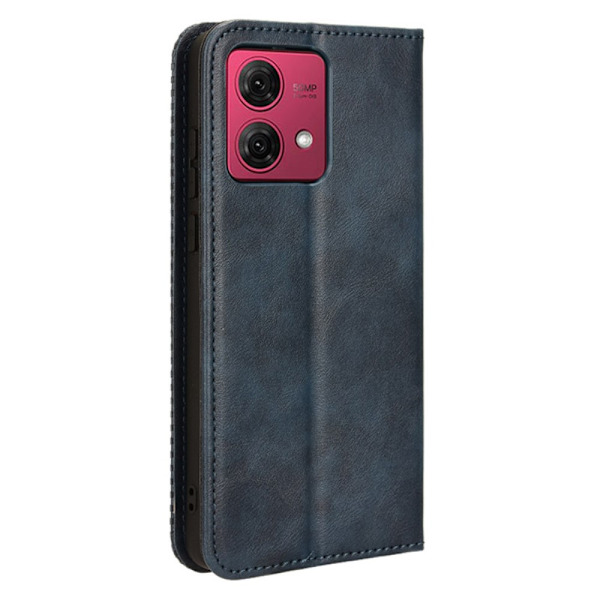 SKALO Motorola Moto G84 5G Embossed Premium Plånboksfodral - Blå Blå