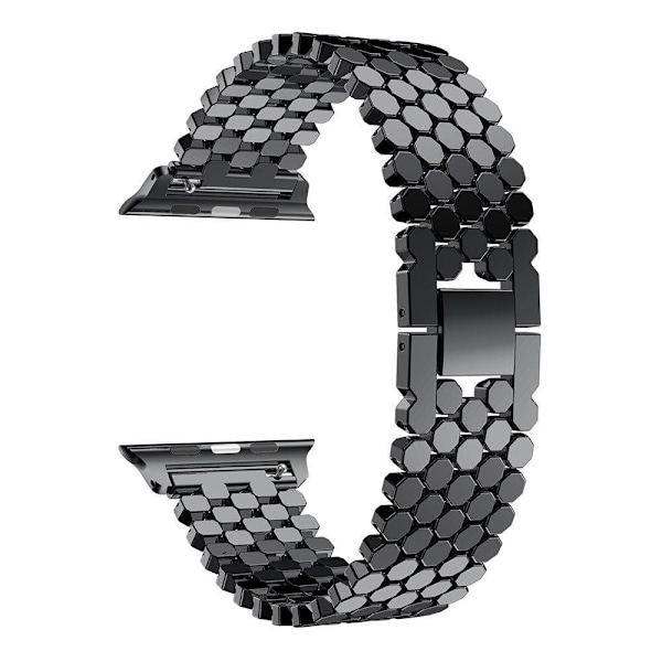 SKALO Fish Scale Metal Armbånd Apple Watch Ultra 2 49mm - Vælg farve Black