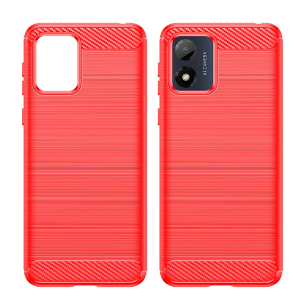 SKALO Motorola Moto E13 4G Armor Carbon Iskunkestävä TPU suojakuori - Valitse väri Red