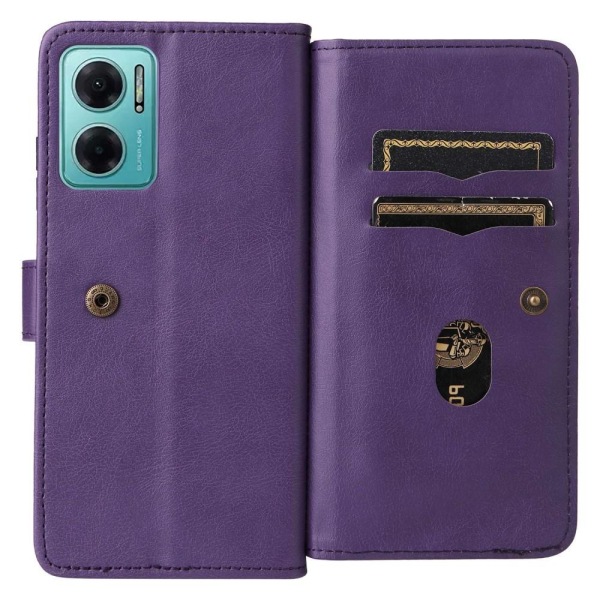 SKALO Xiaomi Redmi 10 5G 10-lokeroa Lompakkokotelo - Violetti Purple