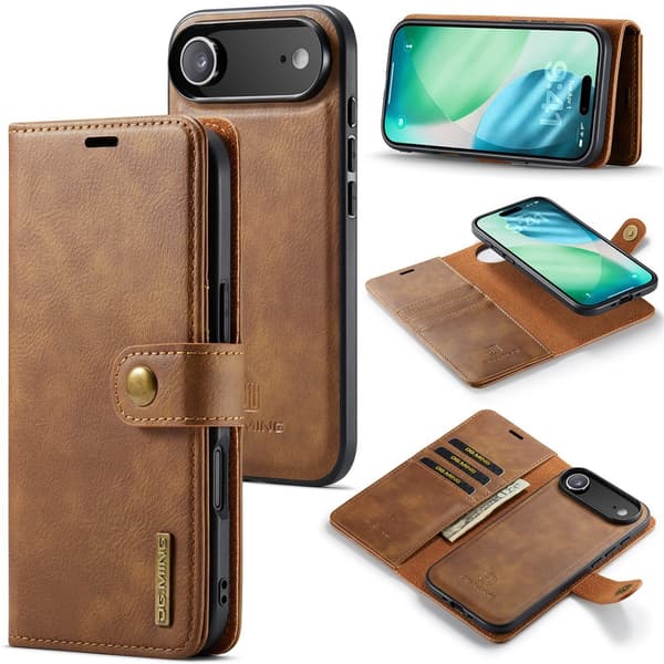 DG MING iPhone Air 2-i-1 Magnet Plånboksfodral - Brun Brun