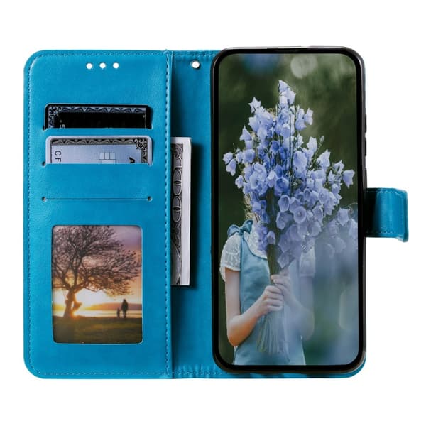 SKALO Samsung S25 Mandala Lompakkokotelo - Sininen Blue
