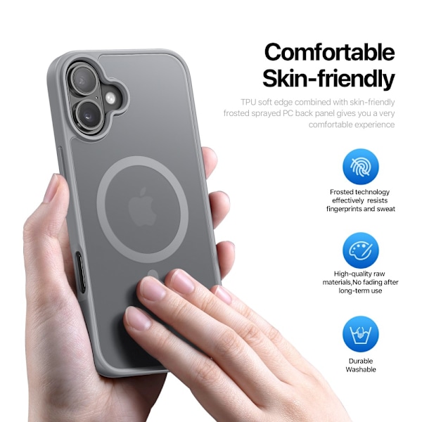 DUX DUCIS iPhone 16 Yind Series Matte Finish Cover - Grå Grey