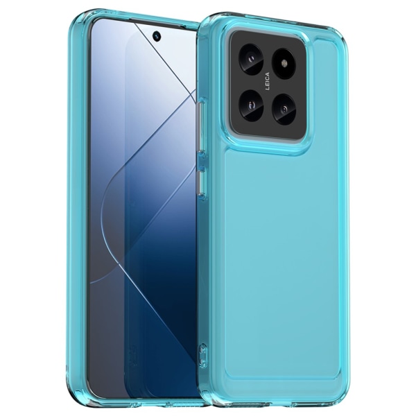 SKALO Xiaomi 14 5G Läpinäkyvä TPU Metal Buttons Suojakuori - Turkoosi Turquoise