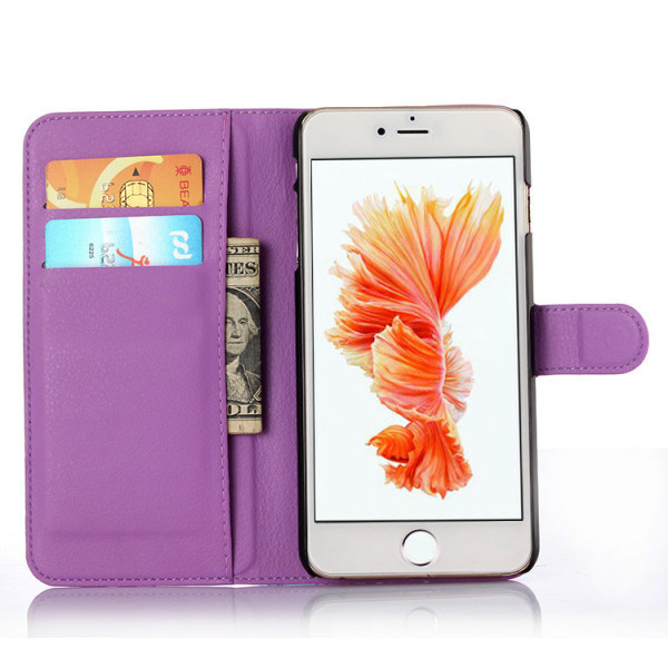 Pung etui i PU-læder Rounded Flip til iPhone 6 / 6S - mere f Purple