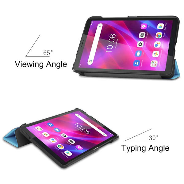 SKALO Lenovo Tab M7 (Gen 2/3) Trifold Suojakotelo - Turkoosi Turquoise