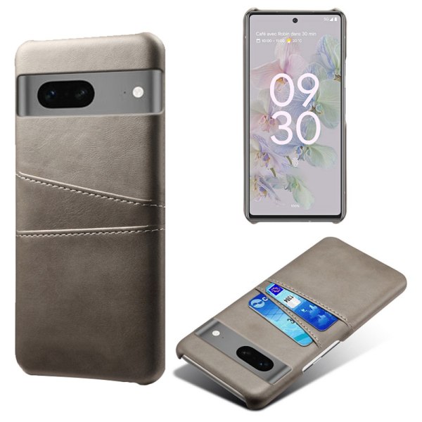 SKALO Google Pixel 7a PU-Läder Korthållare Skal - Grå grå
