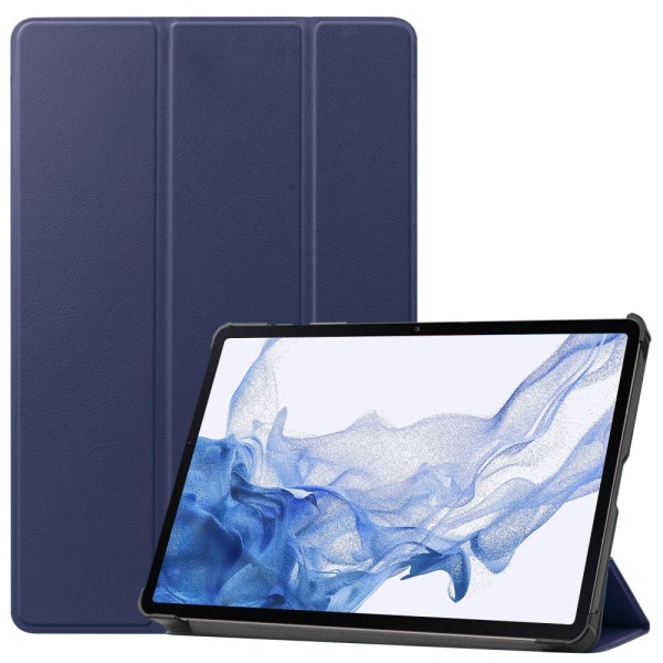 SKALO Samsung Tab S8 Trifold Suojakotelo - Tummansininen Dark blue