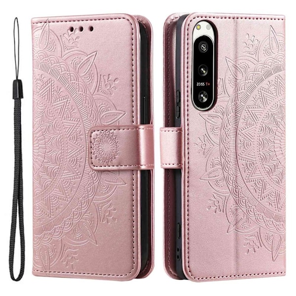 SKALO Sony Xperia 5 IV 5G Mandala Plånboksfodral - Roséguld Rosa guld