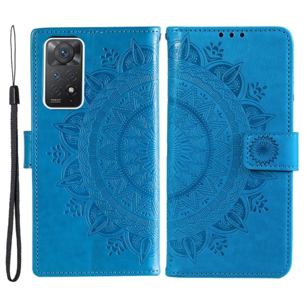 SKALO Xiaomi Redmi Note 11 Pro Mandala Plånboksfodral - Blå Blå