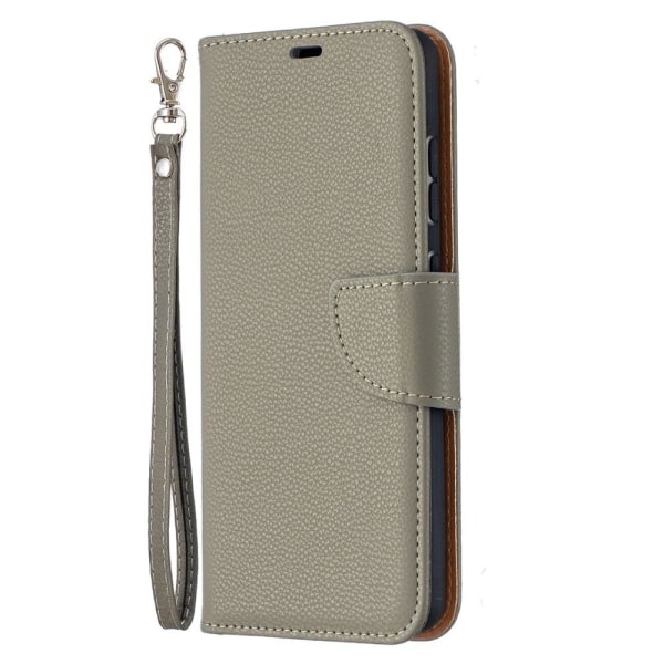 SKALO Samsung A52/A52s Premium Litchi Wallet - harmaa Grey