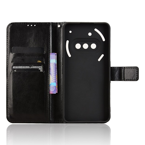 SKALO Nothing Phone (3a) 5G PU-nahka Lompakkokotelo - Musta - Valitse väri Black