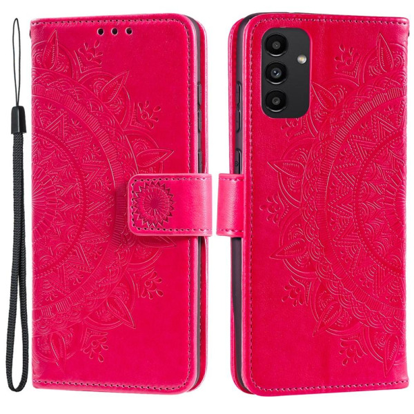 SKALO Samsung A13 4G Mandala lompakkokotelo - Cerise Cerise