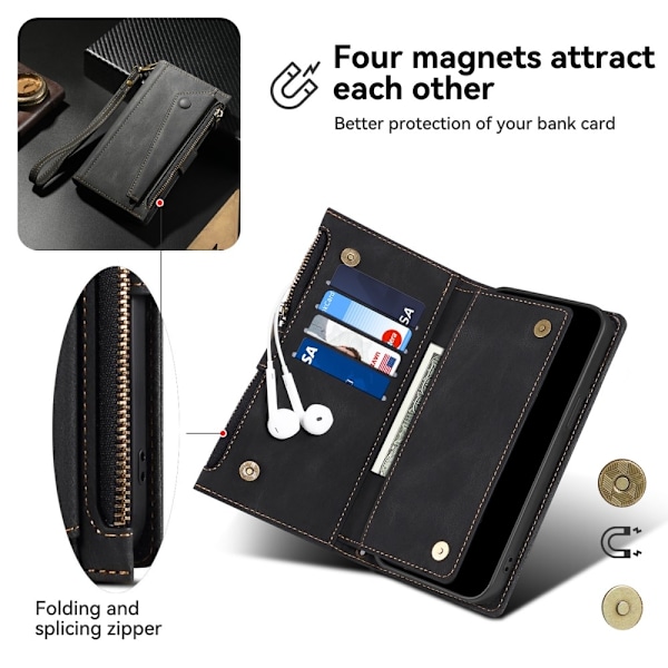SKALO Motorola Edge 50 Neo 5G ESEBLE Big Wallet Pungetui - Sort Black