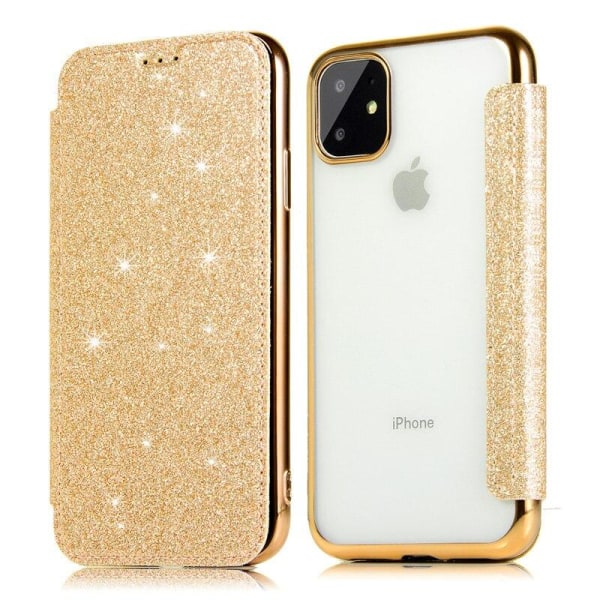 SKALO iPhone 11 Pro Max Lompakkokotelo TPU Ultra Ohut Glitter - Valitse väri Black